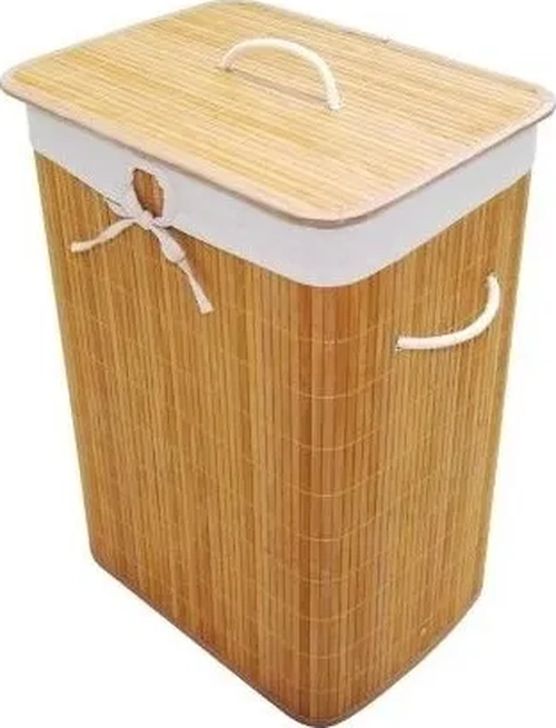 CESTO ROPA RECTANGULAR BAMBU NATURAL - 8