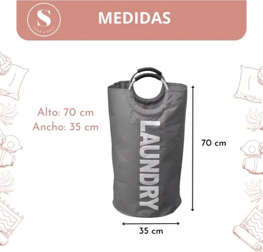 CESTA ROPA SUCIA PLEGABLE CON ASAS LAUNDRY - 7