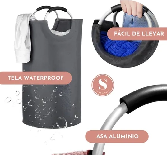CESTA ROPA SUCIA PLEGABLE CON ASAS LAUNDRY - 8