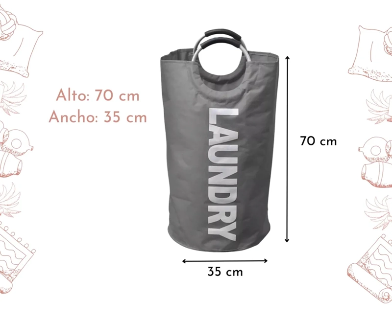 CESTA ROPA SUCIA PLEGABLE CON ASAS LAUNDRY - 4