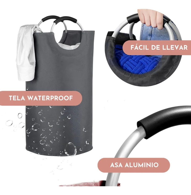 CESTA ROPA SUCIA PLEGABLE CON ASAS LAUNDRY - 5