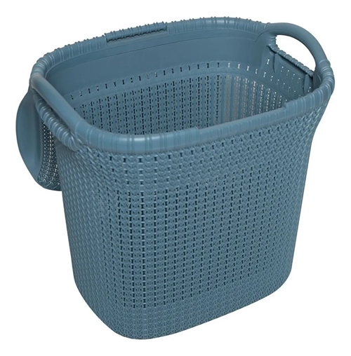 CESTO ROPA SUCIA KHIPU 60L CON TAPA COLOR AZUL ACERO - 3