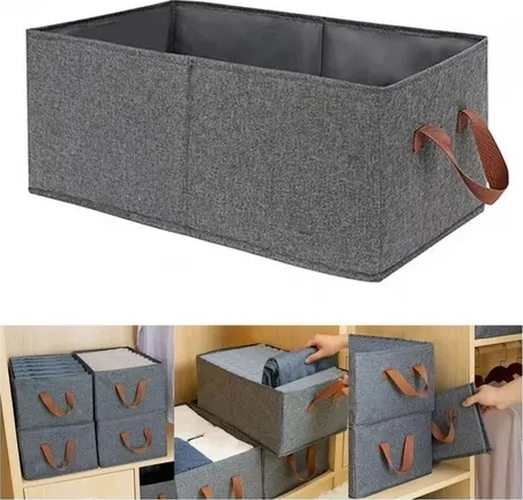 CESTA ROPA ALMACENAMIENTO CON ASAS RECTANGULAR - 5