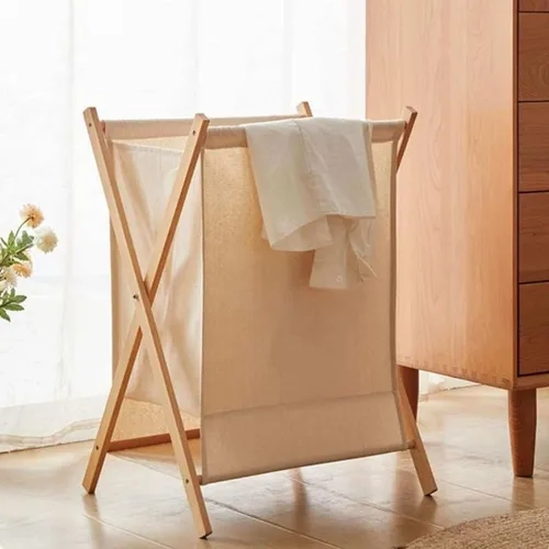 CESTO ROPA BAMBU PLEGABLE COLOR BEIGE - 6