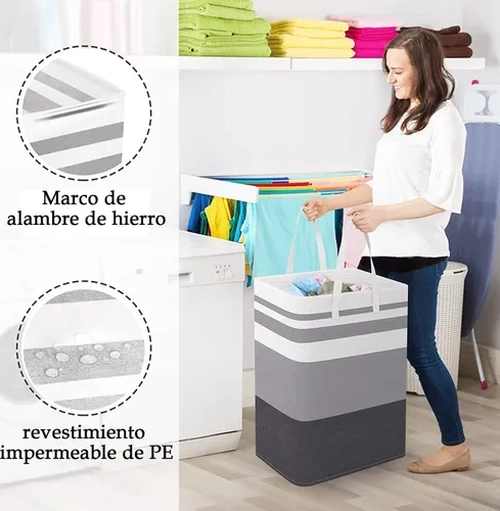 PACK 4 CESTOS ROPA SUCIA PLEGABLES (2X75L + 2X5L) - 8