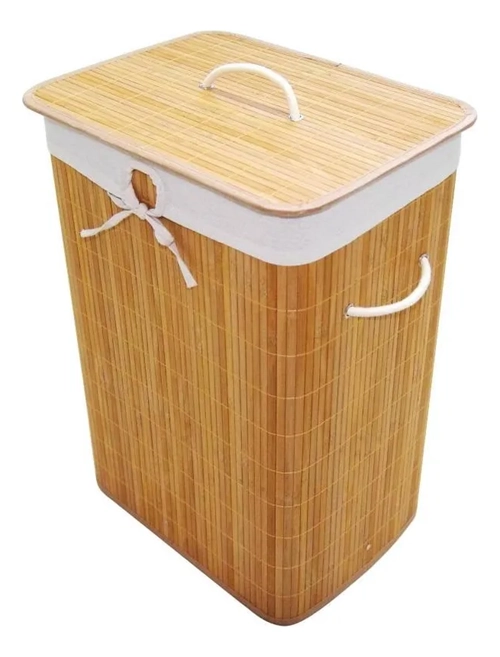 CESTO ROPA SUCIA PLEGABLE LOOK BAMBU COLOR BEIGE - 5
