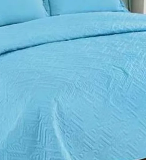 CUBRECAMA QUILT VERANO KING COLOR CELESTE - 3