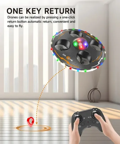 DRONE OVNI UFO RC 2.4GHZ LED NEGRO - 4
