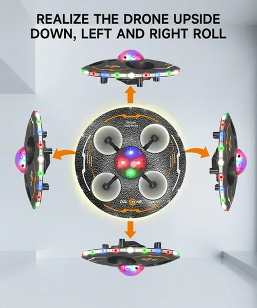 DRONE OVNI UFO RC 2.4GHZ LED NEGRO - 7