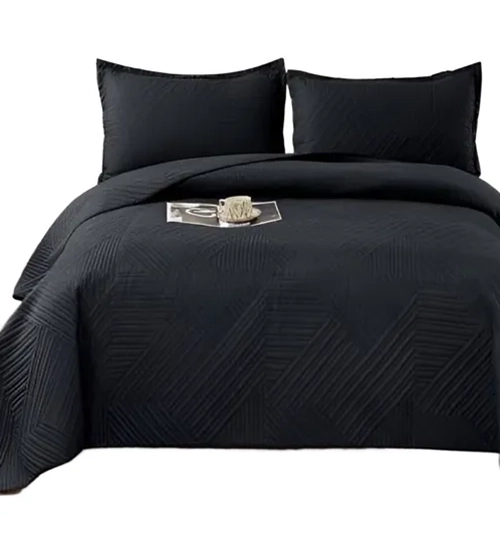 COBERTOR LUJO QUILT VERANO KING/SUPER KING NEGRO C15 - 1