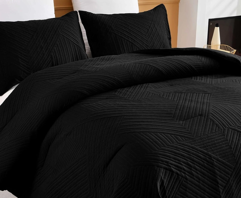 COBERTOR LUJO QUILT VERANO KING/SUPER KING NEGRO C15 - 2