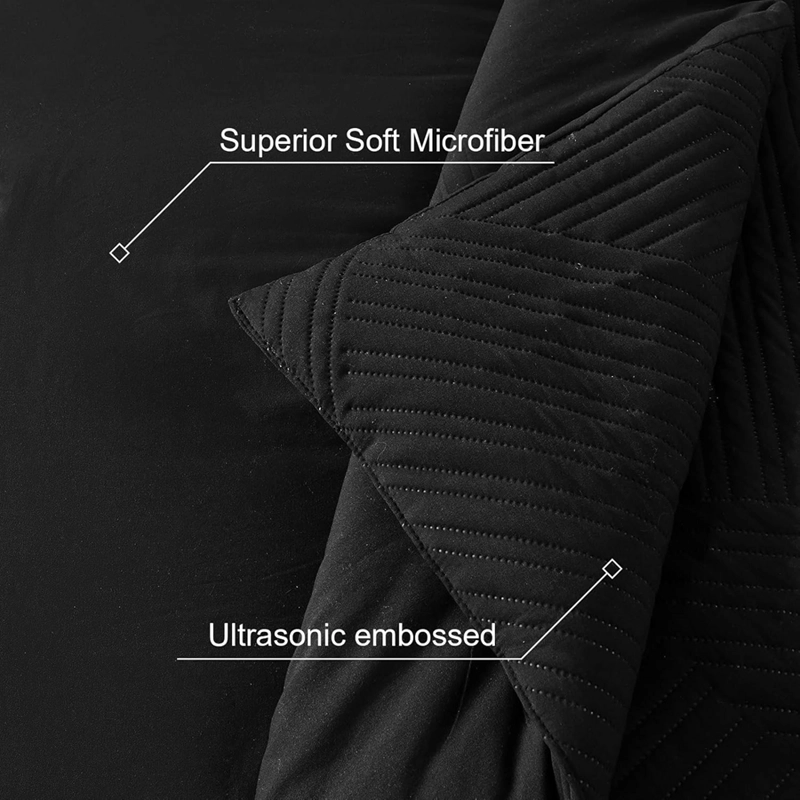COBERTOR LUJO QUILT VERANO KING/SUPER KING NEGRO C15 - 3