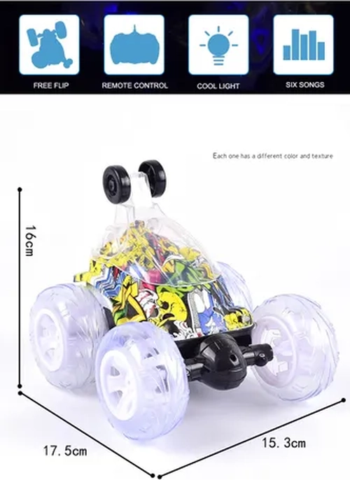 AUTO LOCO RC 360° LUCES SONIDO USB - 3