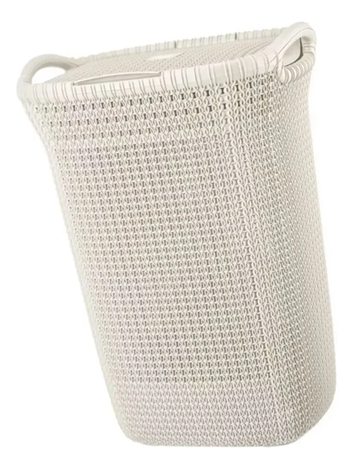 CANASTO ROPA RECTANGULAR KHIPU PLASTICO COLOR BLANCO - 3