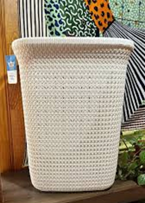 CANASTO ROPA RECTANGULAR KHIPU PLASTICO COLOR BLANCO - 4