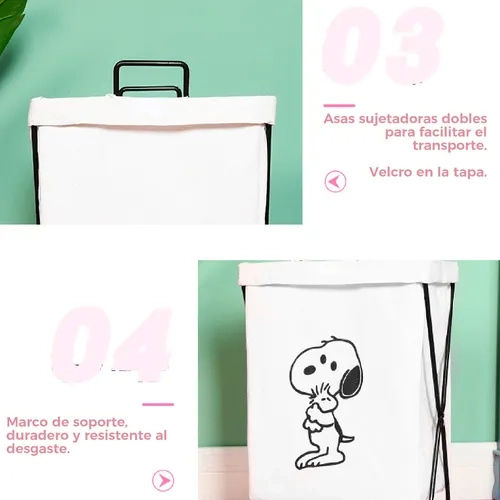 CANASTO ROPA SUCIA PLEGABLE DE TELA - 3