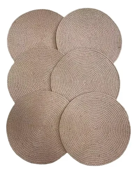 SET 6 INDIVIDUALES SEAGRASS BEIGE NATURAL - 5