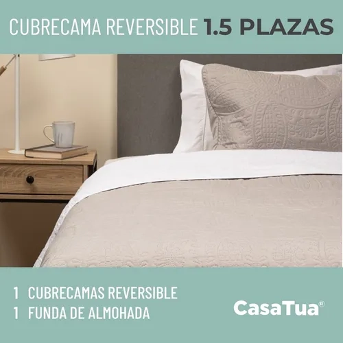 CUBRECAMA QUILT REVERSIBLE 1.5 PLAZA 180X260 - 3