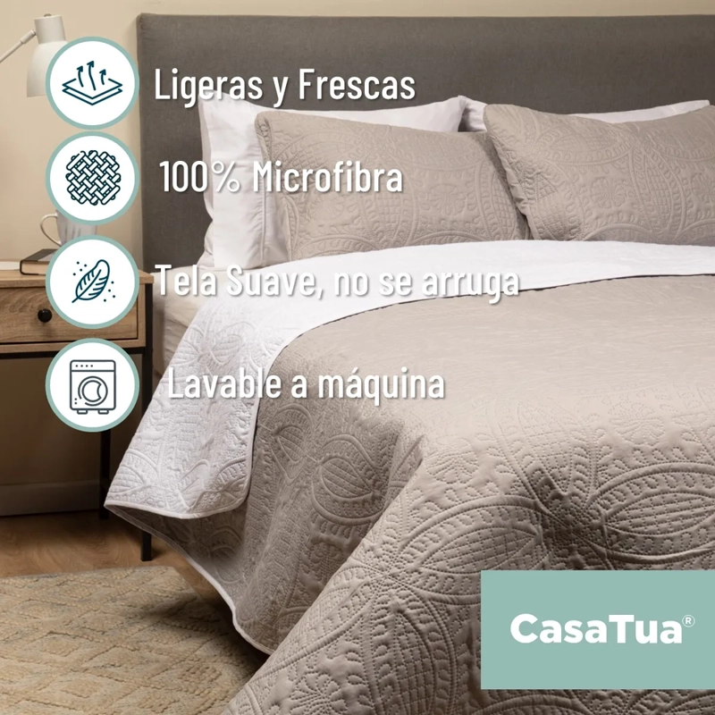CUBRECAMA QUILT REVERSIBLE 1.5 PLAZA 180X260 - 8