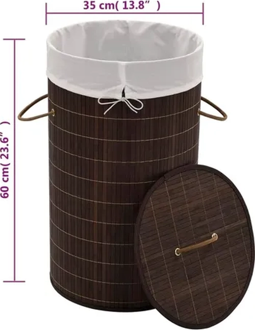 CESTO ROPA BAMBU NATURAL 60X40CM - 5