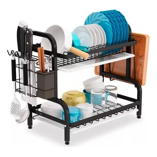 ORGANIZADOR ESCURRIDOR 2 NIVELES COLOR NEGRO - 2