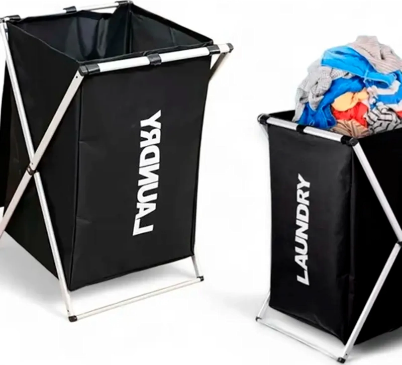 CANASTO ROPA SUCIA TELA PLEGABLE PRACTICO - 1