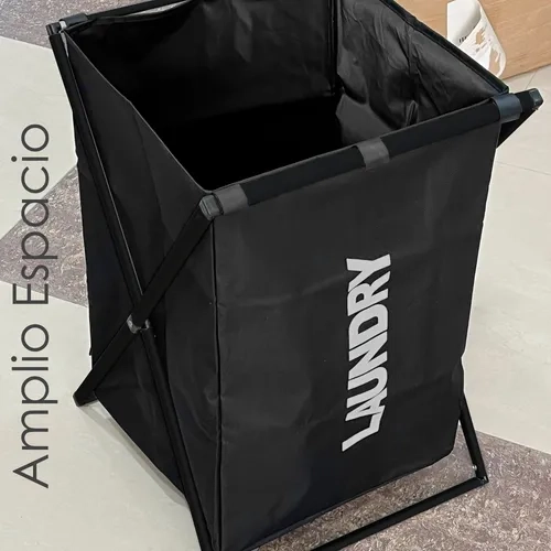 CANASTO ROPA SUCIA TELA PLEGABLE PRACTICO - 7