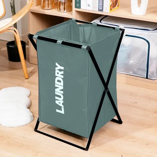 CANASTO ROPA SUCIA TELA PLEGABLE PRACTICO - 10