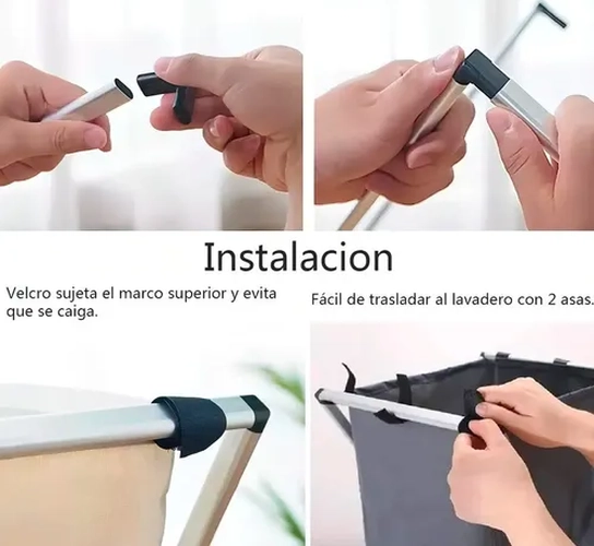 CANASTO ROPA SUCIA TELA PLEGABLE PRACTICO - 11