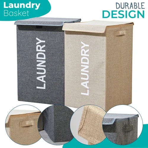 CAJA ORGANIZADORA ROPA SUCIA PLEGABLE CON TAPA 57L - 4