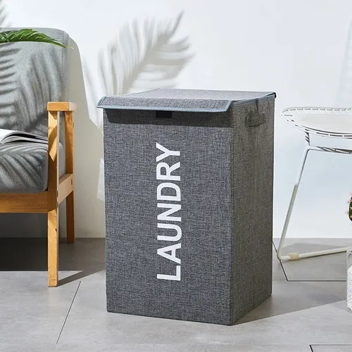 CAJA ORGANIZADORA ROPA SUCIA PLEGABLE CON TAPA 57L - 5