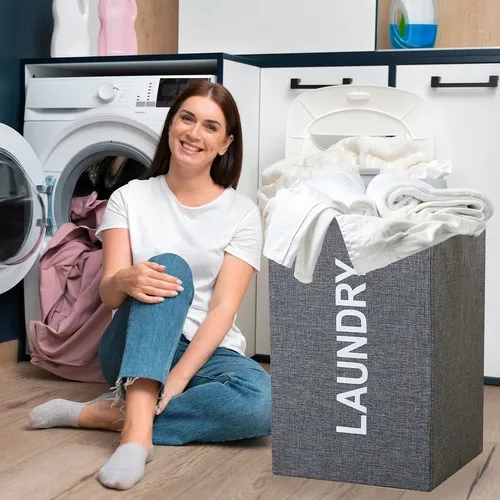 CAJA ORGANIZADORA ROPA SUCIA PLEGABLE CON TAPA 57L - 7