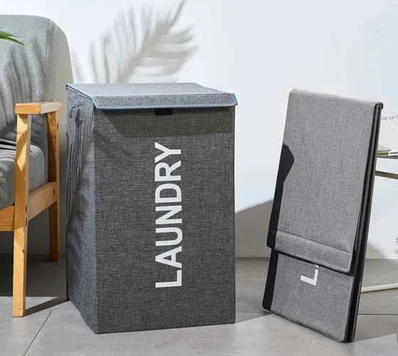 CAJA ORGANIZADORA ROPA SUCIA PLEGABLE CON TAPA 57L - 9