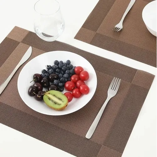 SET 6 INDIVIDUALES IMPERMEABLES CAFE - 1