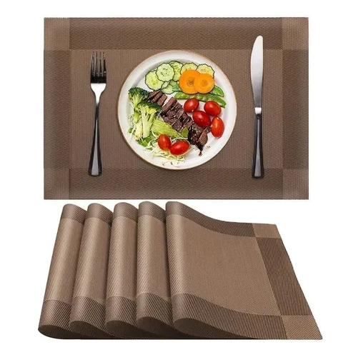 SET 6 INDIVIDUALES IMPERMEABLES CAFE - 2