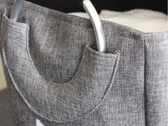 CESTO ROPA SUCIA TELA CON MANGO ALUMINIO - 3