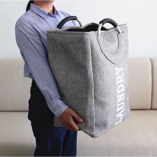 CESTO ROPA SUCIA TELA CON MANGO ALUMINIO - 6
