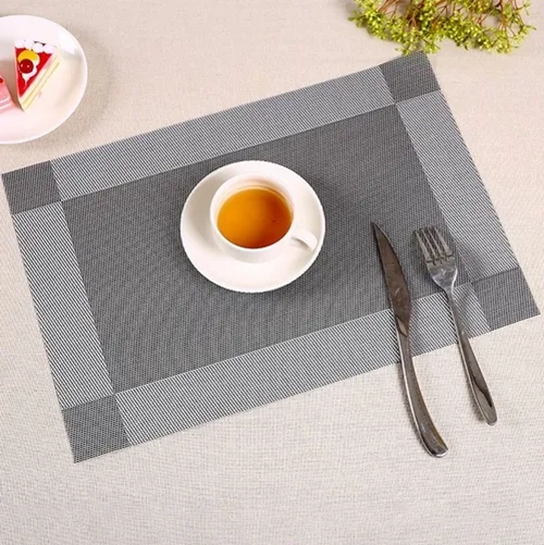SET 6 INDIVIDUALES IMPERMEABLES MESA GRIS OSCURO - 1
