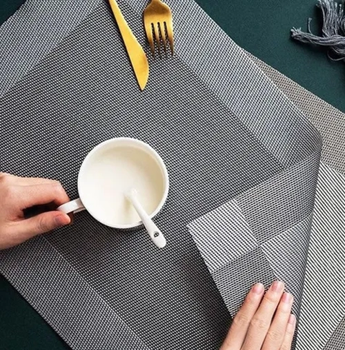 SET 6 INDIVIDUALES IMPERMEABLES MESA GRIS OSCURO - 2