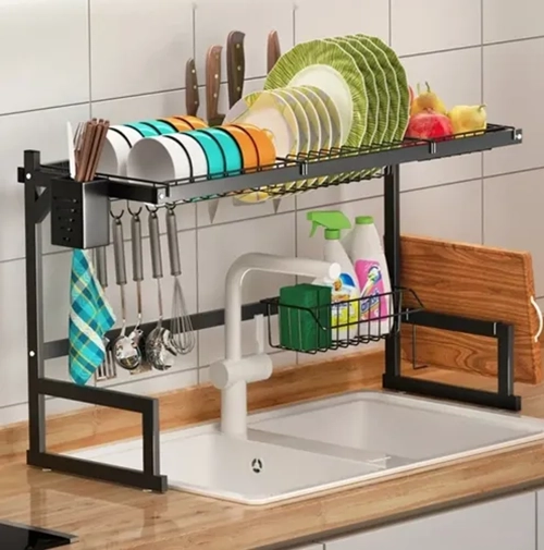 RACK ESCURRIDOR COCINA 85CM COLOR NEGRO - 4