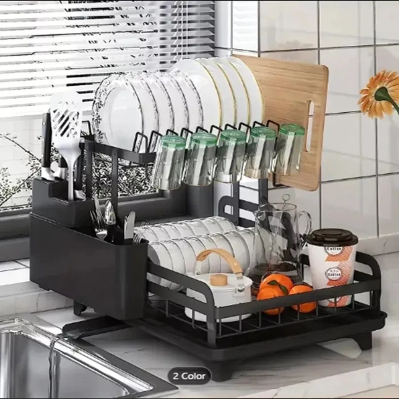 SECAPLATOS ESCURRIDOR LOZA 2 NIVELES COCINA - 6