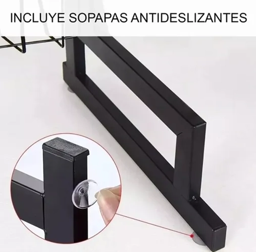 SECAPLATOS ACERO INOXIDABLE 66CM 2 PISOS NEGRO - 2