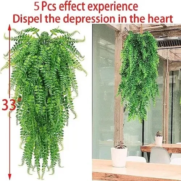 PLANTAS ARTIFICIALES 5 UDS BOSTON FERN COLGANTES - 2