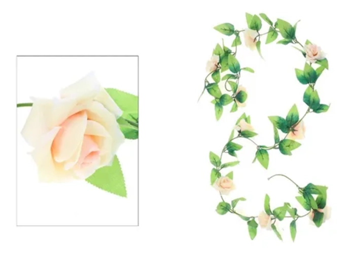ROSAS GUIRNALDA ARTIFICIAL 230 CM COLGANTE - 1