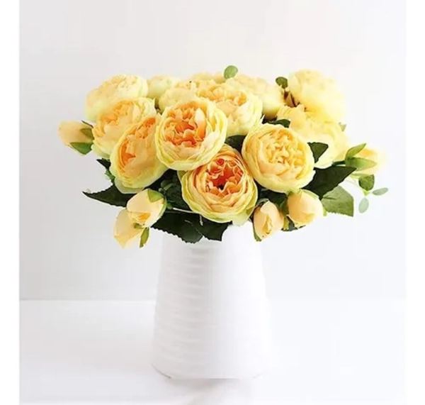 PEONIAS ARTIFICIALES RAMO FLOR SEDA - 2