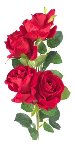 RAMO ROSAS ROJAS ARTIFICIALES 82 CM - 4