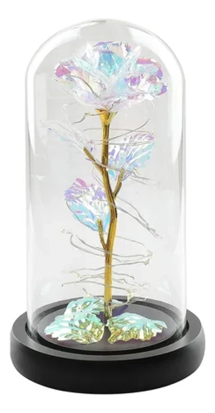 CUPULA CRISTAL LAMPARA LED ROSA ETERNA - 1