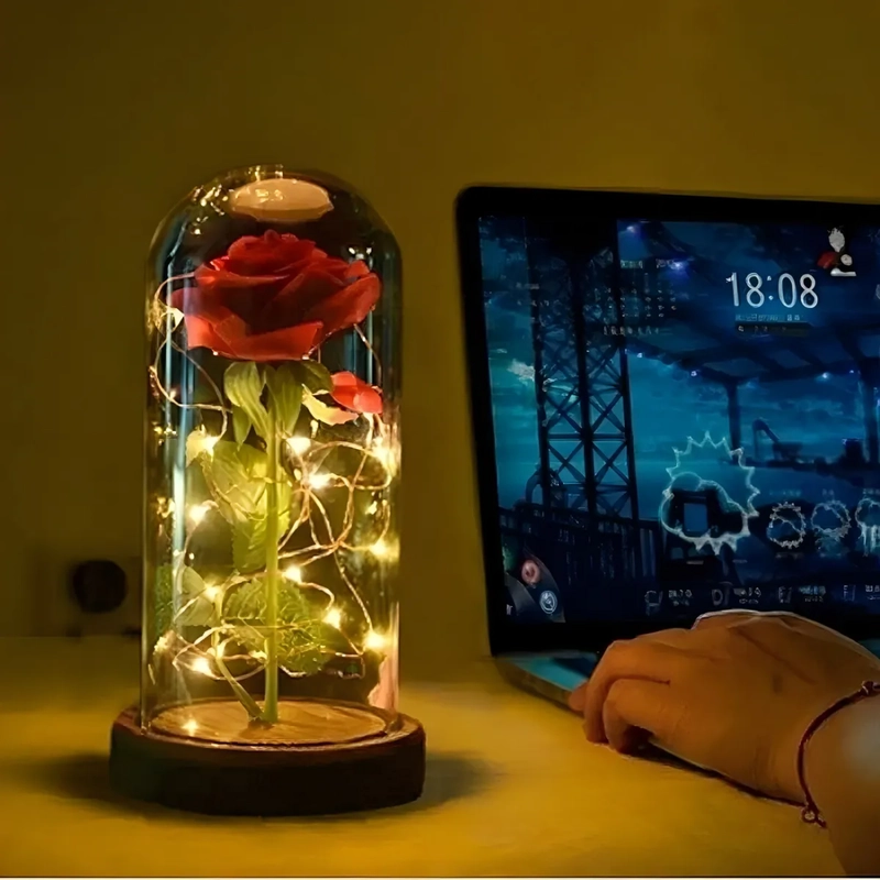 ROSA ETERNA PRESERVADA LED SAN VALENTIN ROJA - 5