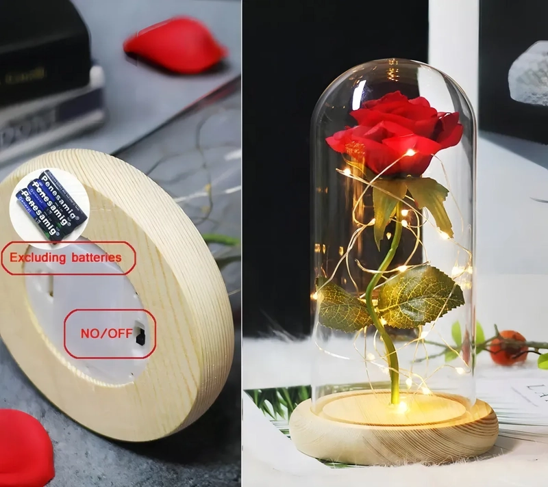 ROSA ETERNA PRESERVADA LED SAN VALENTIN ROJA - 7