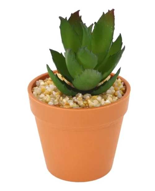 MINI PLANTA ARTIFICIAL MACETERO PLASTICO 12 CM - 1